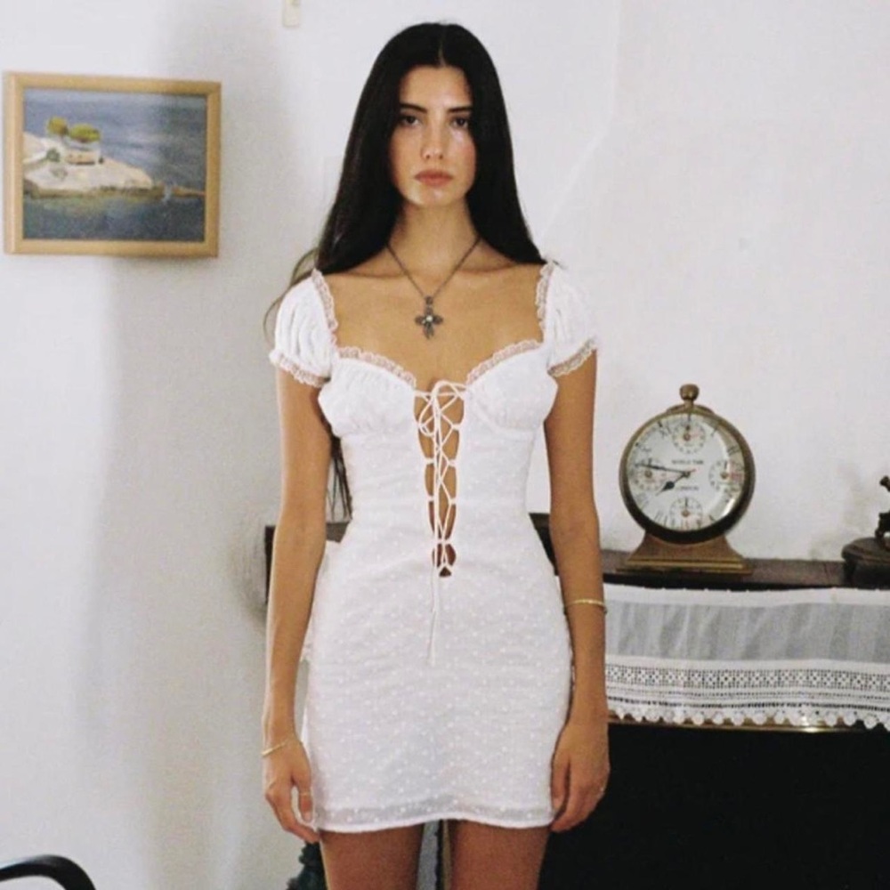 With Jean Isabelle Dress White Embroidered S